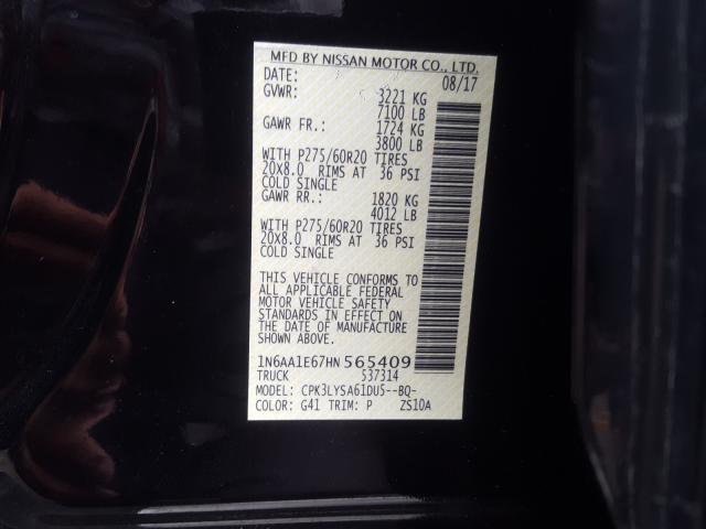 2017 NISSAN TITAN SV 1N6AA1E67HN565409