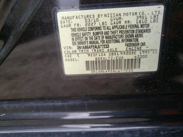 2010 NISSAN SENTRA 2.0 3N1AB6AP2AL677233