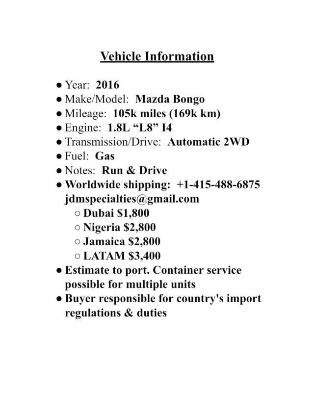 2016 MAZDA ALL OTHER SLP2V101358