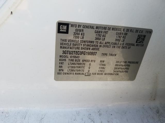 2015 GMC SIERRA K15 3GTU2TEC0FG190807