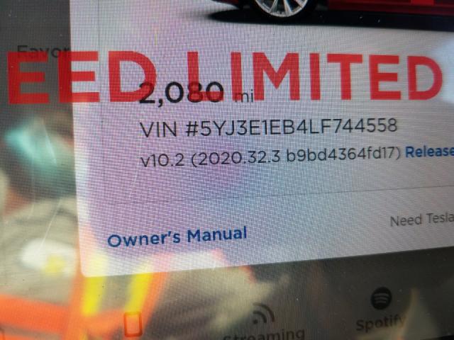 2020 TESLA MODEL 3 5YJ3E1EB4LF744558