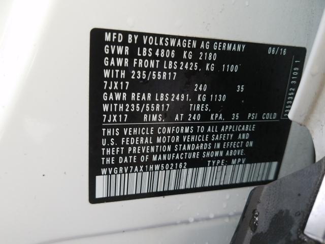 2017 VOLKSWAGEN TIGUAN WOL WVGRV7AX1HW502162