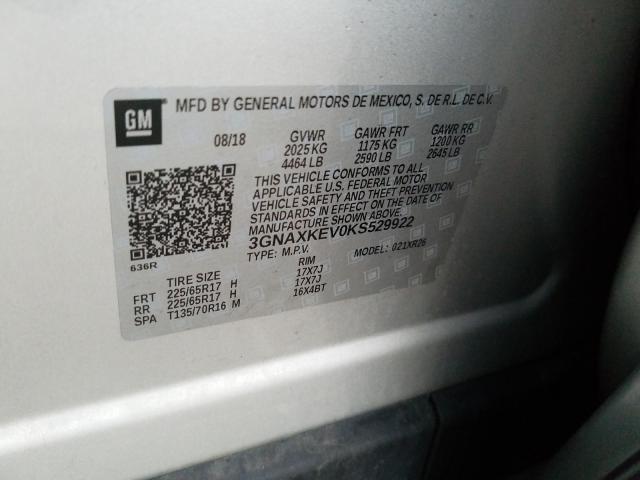 2019 CHEVROLET EQUINOX LT 3GNAXKEV0KS529922