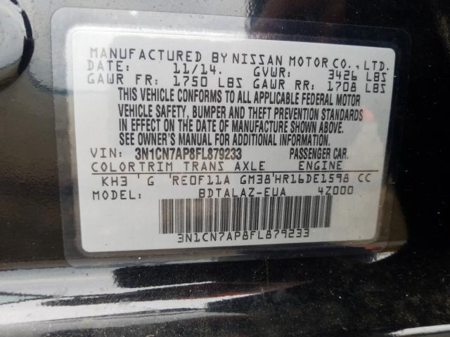2015 NISSAN VERSA S 3N1CN7AP8FL879233