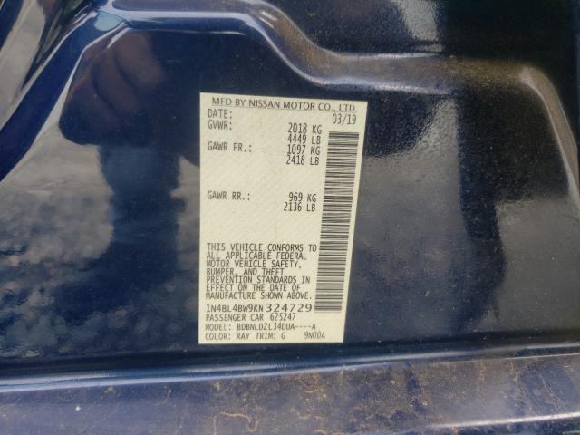 2019 NISSAN ALTIMA S 1N4BL4BW9KN324729