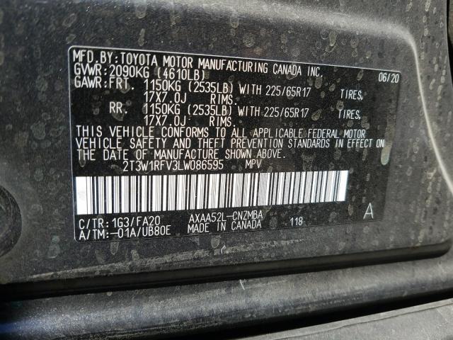 2020 TOYOTA RAV4 XLE - 2T3W1RFV3LW086595