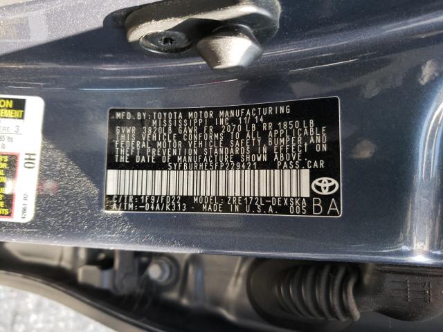 2015 TOYOTA COROLLA L 5YFBURHE5FP229421