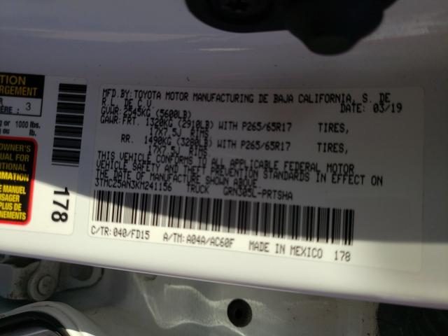 2019 TOYOTA TACOMA DOU 3TMCZ5AN3KM241156