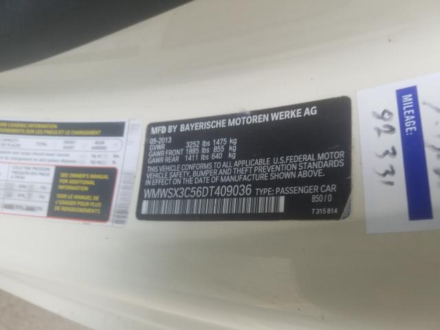 2013 MINI COOPER COU WMWSX3C56DT409036