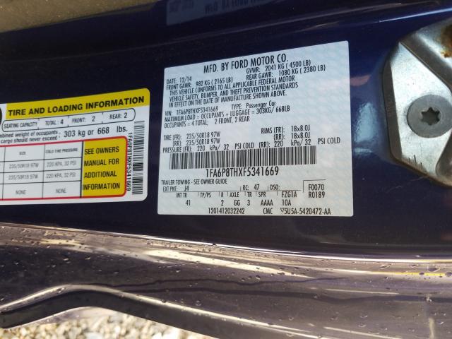 2015 FORD MUSTANG 1FA6P8THXF5341669