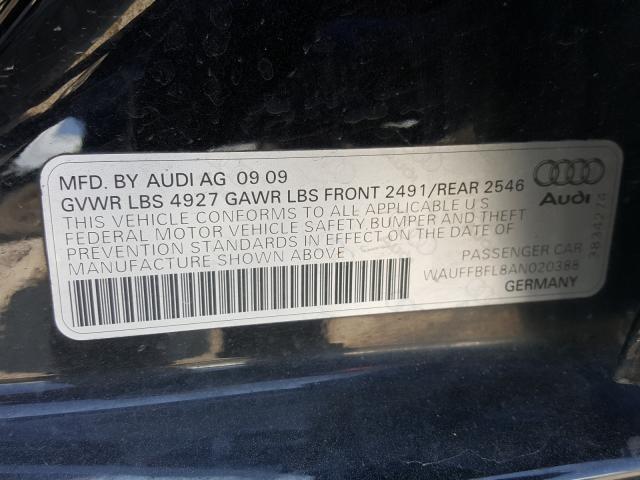 2010 AUDI A4 QUATTRO WAUFFBFL8AN020388