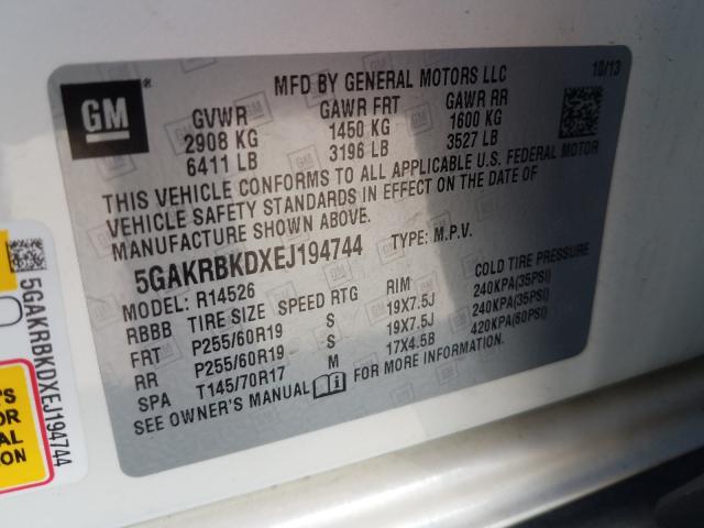 2014 BUICK ENCLAVE 5GAKRBKDXEJ194744