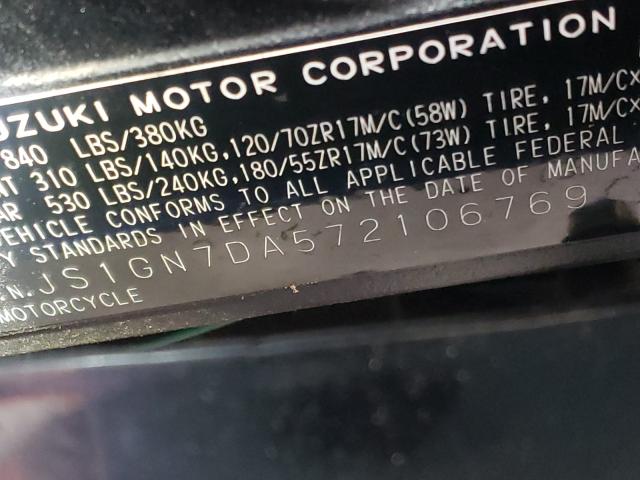 2007 SUZUKI GSX-R600 JS1GN7DA572106769