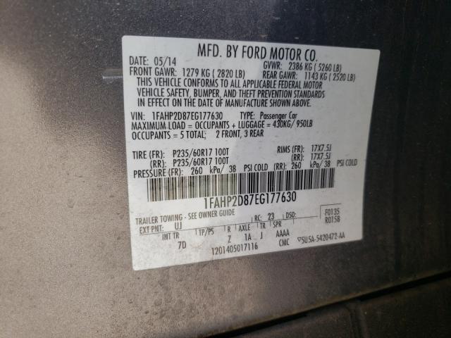 2014 FORD TAURUS SE 1FAHP2D87EG177630