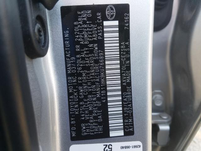 2019 TOYOTA CAMRY L - 4T1B11HK9KU766897