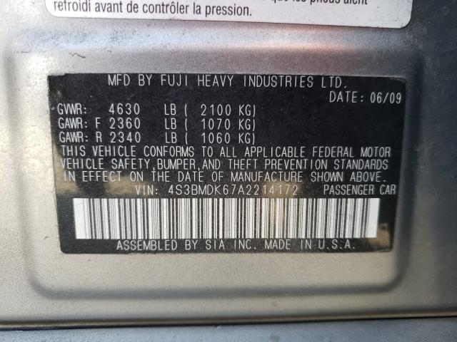 2010 SUBARU LEGACY 3.6 4S3BMDK67A2214172