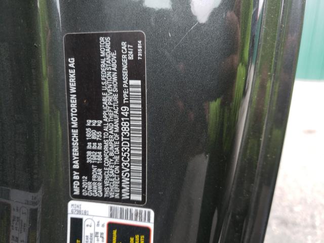 2013 MINI COOPER S WMWSV3C53DT388149