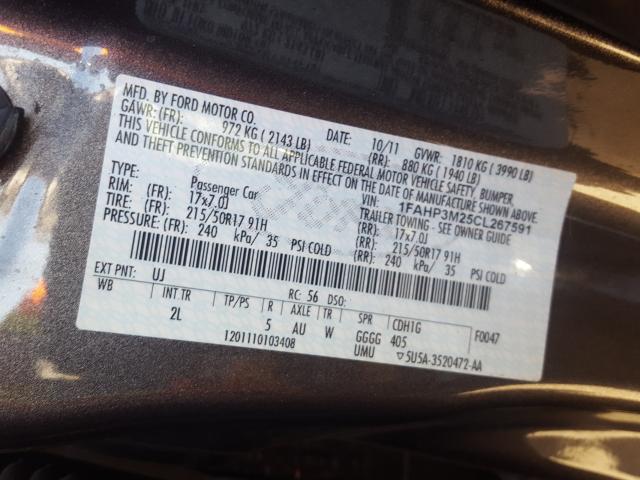 2012 FORD FOCUS SEL 1FAHP3M25CL267591