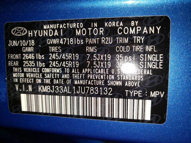 2018 HYUNDAI TUCSON SPO KM8J33AL1JU783132