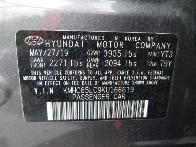 2019 HYUNDAI IONIQ BLUE KMHC65LC9KU166619