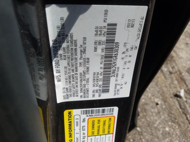 2016 LINCOLN MKZ 3LN6L2G91GR630309