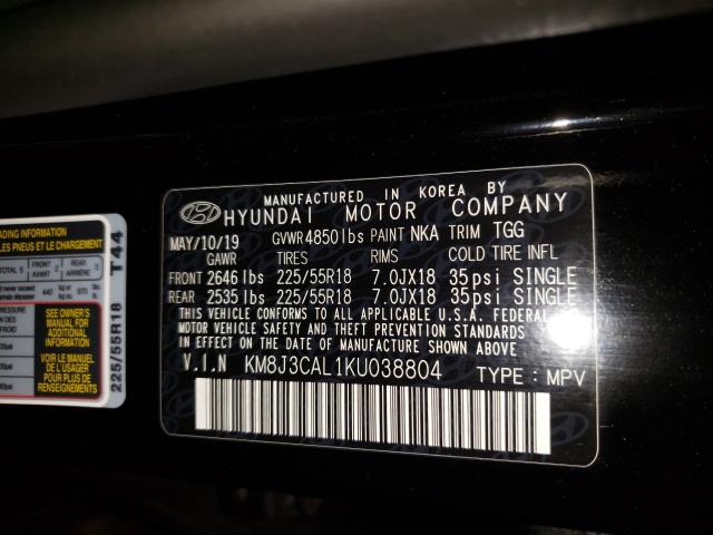 2019 HYUNDAI TUCSON LIM KM8J3CAL1KU038804