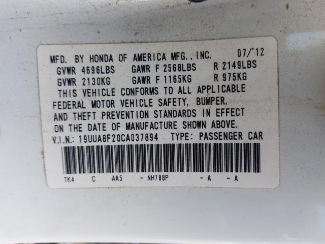 2012 ACURA TL 19UUA8F20CA037894