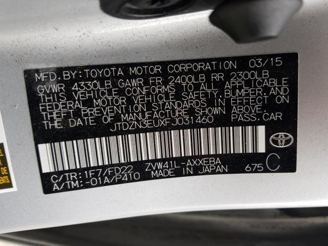 2015 TOYOTA PRIUS V JTDZN3EUXFJ031460