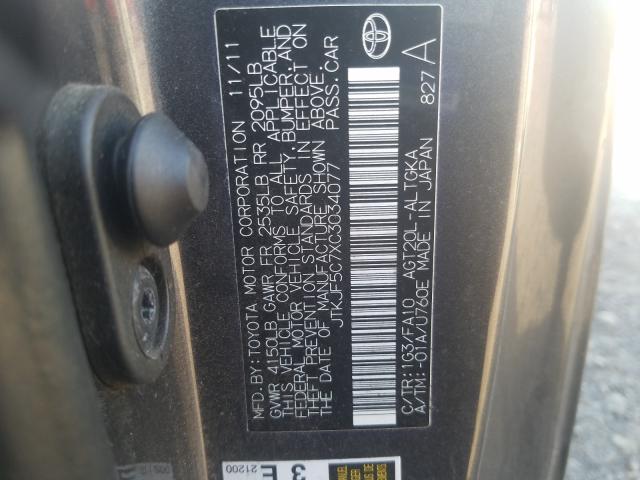 2012 TOYOTA SCION TC JTKJF5C7XC3034077