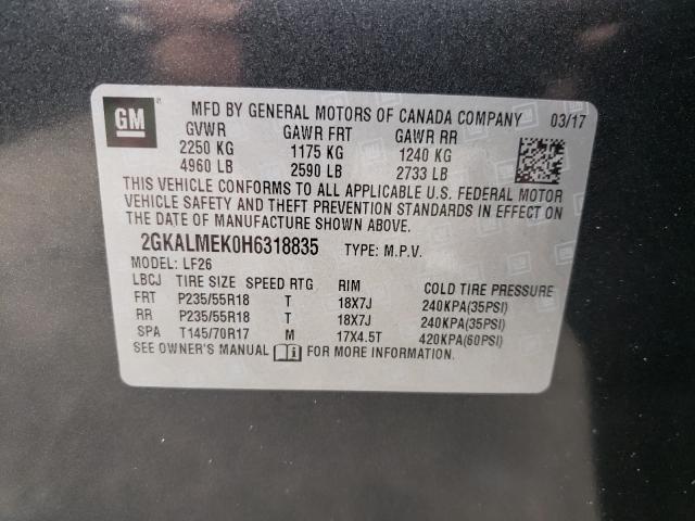 2017 GMC TERRAIN SL 2GKALMEK0H6318835