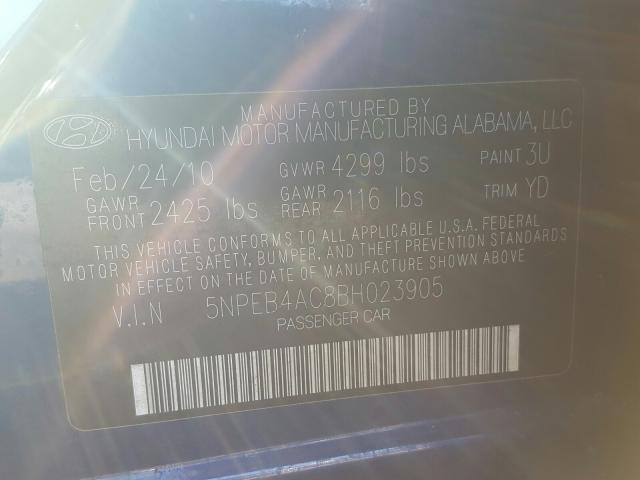 2011 HYUNDAI SONATA 5NPEB4AC8BH023905