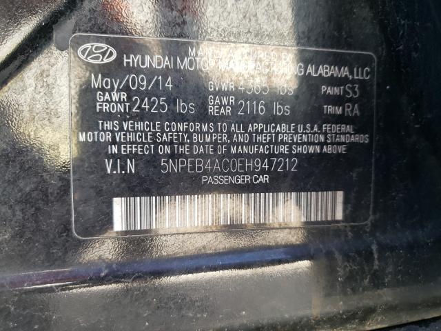 2014 HYUNDAI SONATA GLS 5NPEB4AC0EH947212