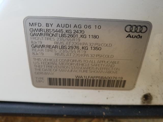2011 AUDI Q5 PREMIUM WA1LFAFP5BA007619