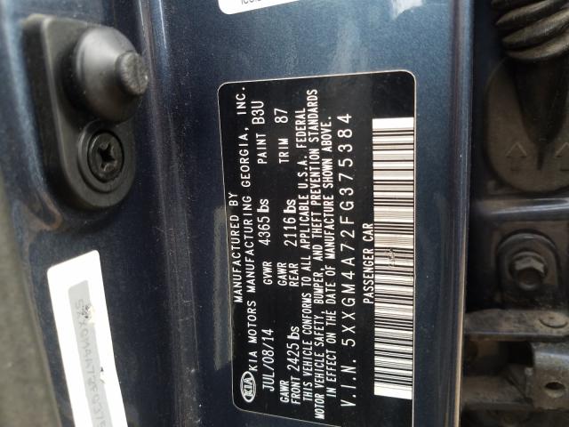 2015 KIA OPTIMA 5XXGM4A72FG375384
