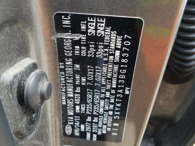 2011 KIA SORENTO BA 5XYKT3A13BG183707