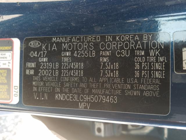 2017 KIA NIRO EX TO KNDCE3LC9H5079463