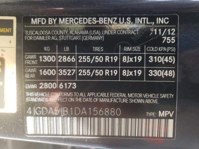 2013 MERCEDES-BENZ ML 350 4JGDA5JB1DA156880