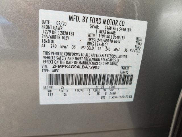 2020 FORD EDGE SE 2FMPK4G94LBA72905