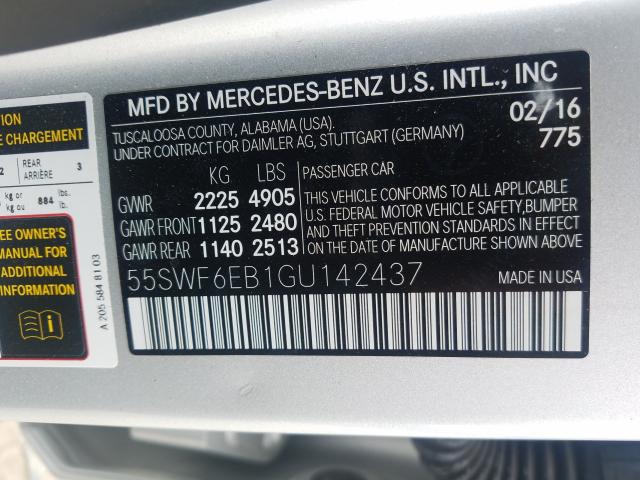 2016 MERCEDES-BENZ C 450 4MAT 55SWF6EB1GU142437