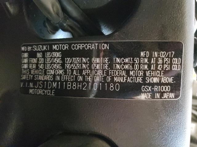 2017 SUZUKI GSX-R1000 - JS1DM11B8H2101180