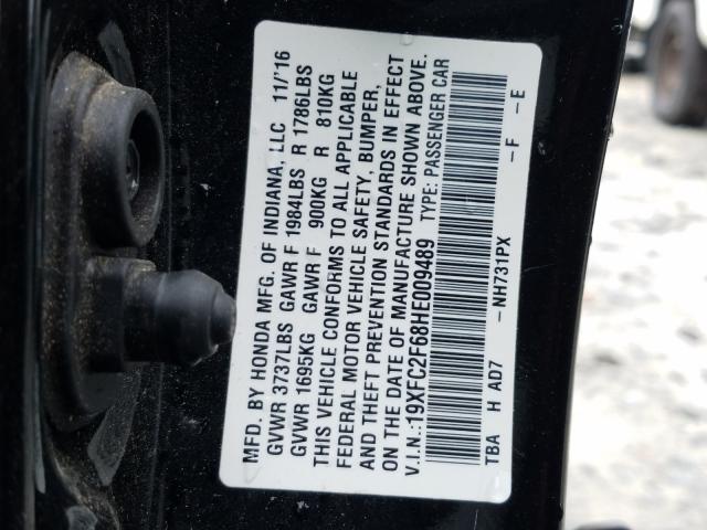 2017 HONDA CIVIC LX 19XFC2F68HE009489
