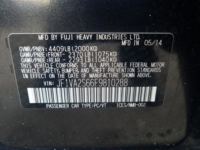 2015 SUBARU WRX STI LI JF1VA2S66F9810288