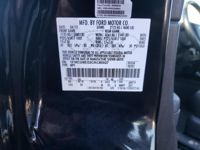 2012 FORD ESCAPE LIM 1FMCU9EG3CKC80027