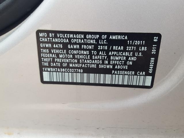 2012 VOLKSWAGEN PASSAT SE 1VWBH7A36CC027769
