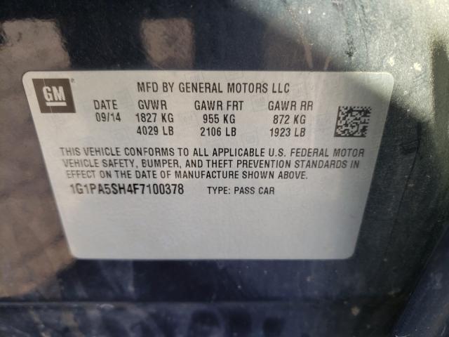 2015 CHEVROLET CRUZE LS 1G1PA5SH4F7100378