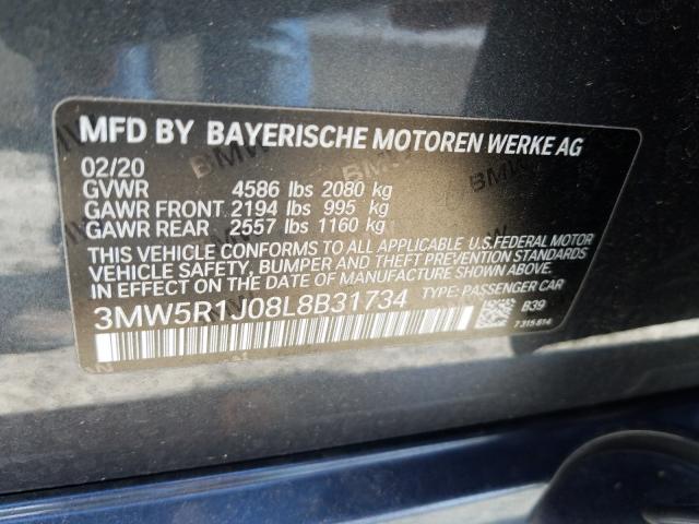 2020 BMW 330I 3MW5R1J08L8B31734