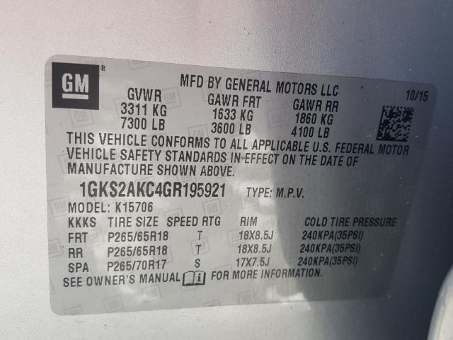2016 GMC YUKON SLE 1GKS2AKC4GR195921