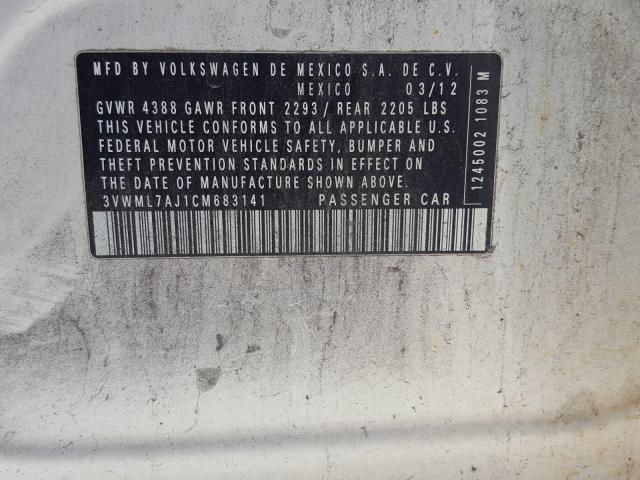 2012 VOLKSWAGEN JETTA TDI 3VWML7AJ1CM683141