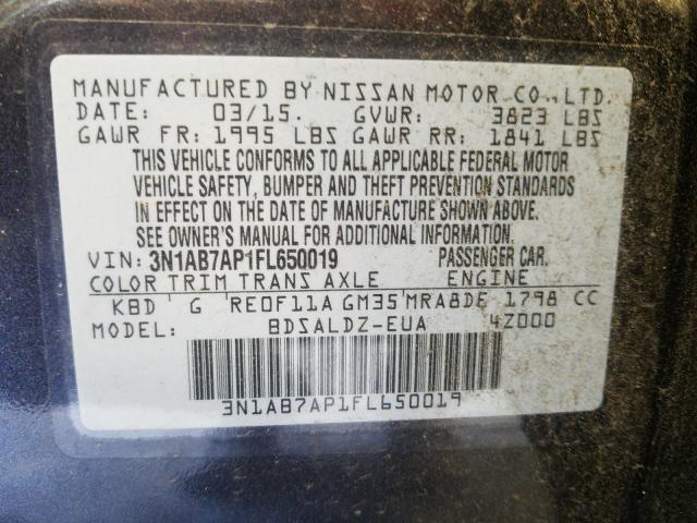 2015 NISSAN SENTRA S 3N1AB7AP1FL650019