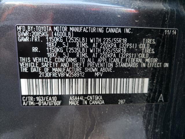 2015 TOYOTA RAV4 LIMIT 2T3DFREV8FW258912